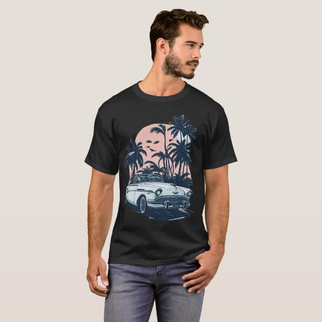 MIAMI beach Cars 2 T Shirt (Hel framsida)