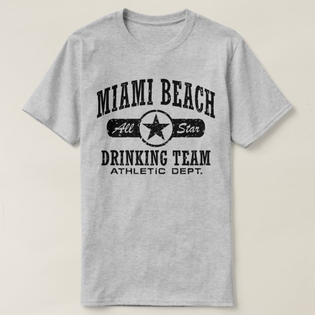 Miami Beach Drinking Team Tee Shirt (Design framsida)
