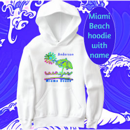 Miami Beach FL Colorful Parbrella med Bright Sol T Shirt