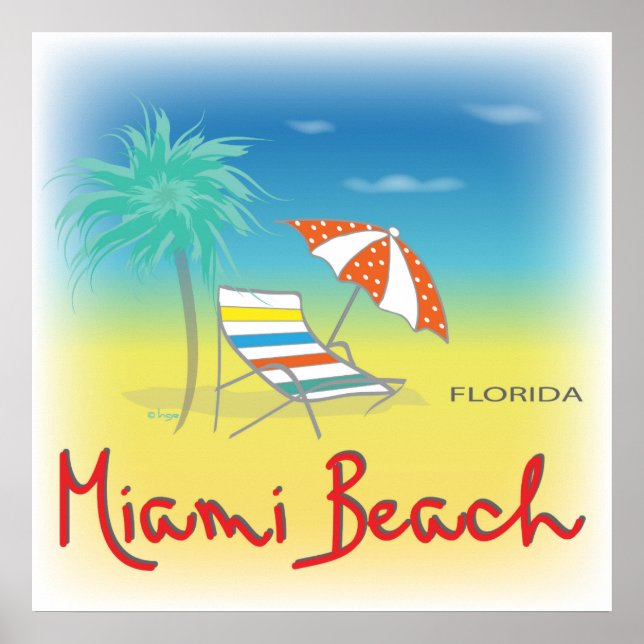 Miami Beach, FL-ordförande Poster (Framsidan)
