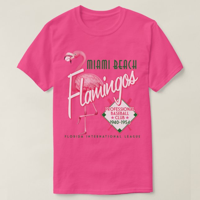 Miami Beach Flamingos T Shirt (Design framsida)