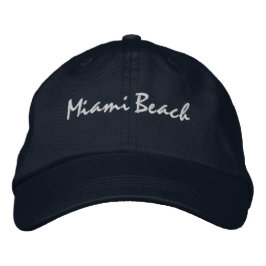 Miami Beach Florida Baseball Hat Broderad Keps