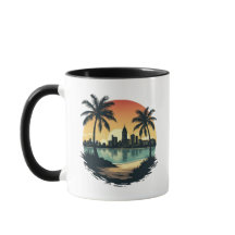 Miami Beach Florida City Skyline Coffee Mugg
