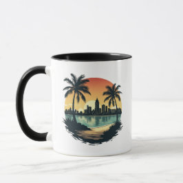 Miami Beach Florida City Skyline Coffee Mugg