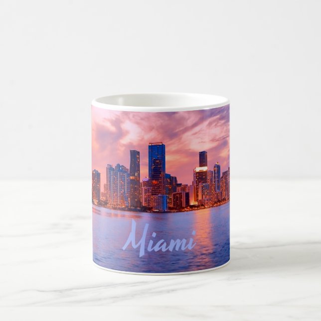 Miami Beach Florida City Skyline Kaffemugg (Center)