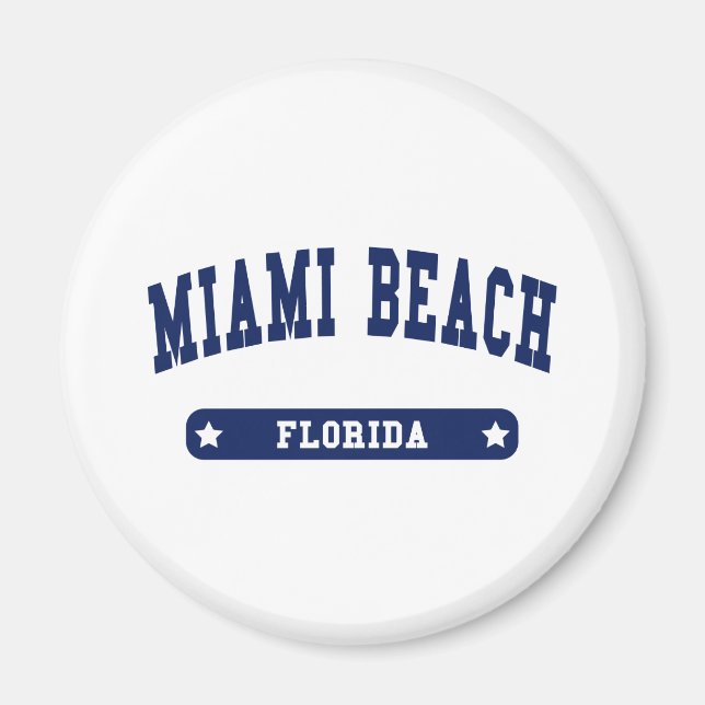 Miami Beach Florida College Stil T shirts Magnet (Framsidan)