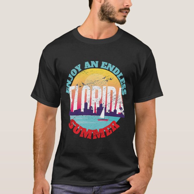 Miami Beach Florida Endless Summer T Shirt (Framsida)