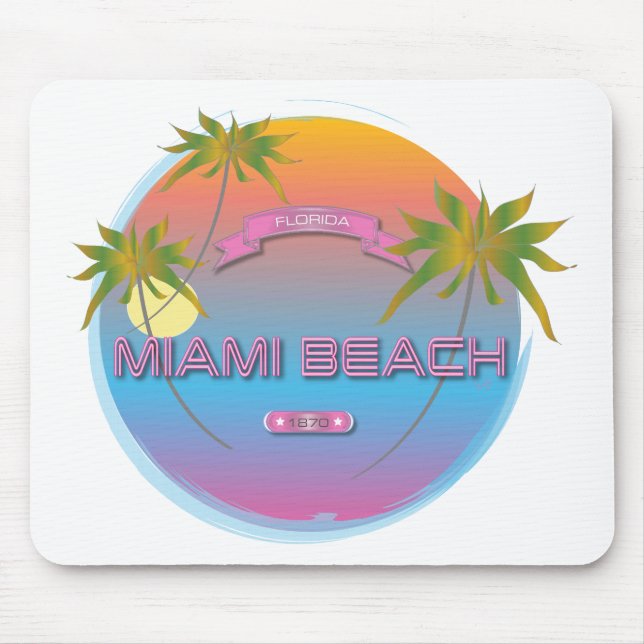 Miami Beach Florida, Est. 1870 Coola Mousepad Musmatta (Framsidan)