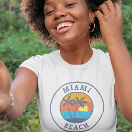 Miami Beach, Florida Faded Classic Stil T Shirt