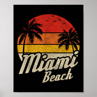 Miami Beach Florida Fl Vintage Sunset Retro Vacati Poster