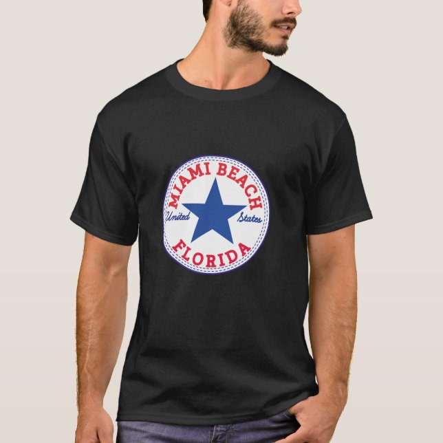 MIAMI BEACH FLORIDA Förenta staterna T Shirt (Framsida)