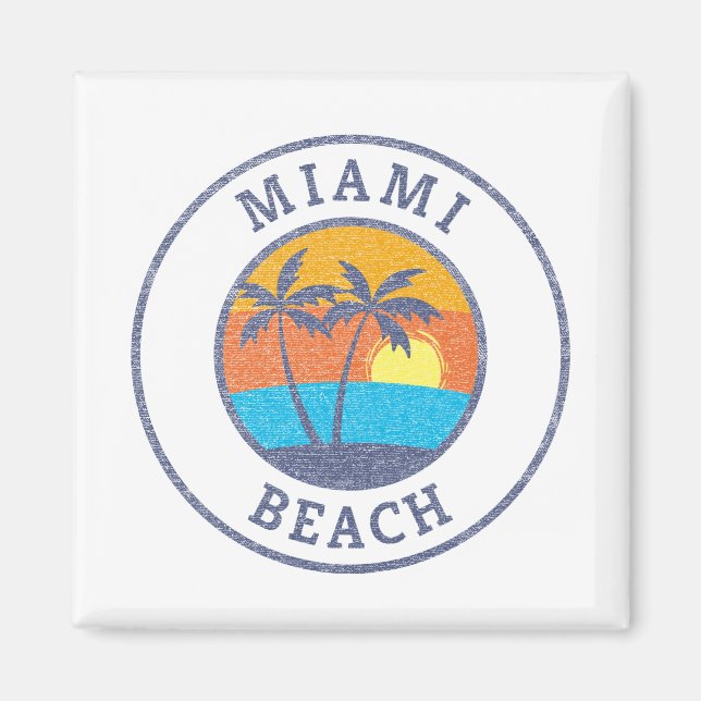 Miami Beach, Florida Förfallen Klassisk Stil Magnet (Framsidan)