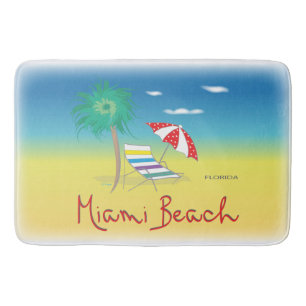 Miami Beach, Florida Handflatan Coola Roligt Badrumsmatta