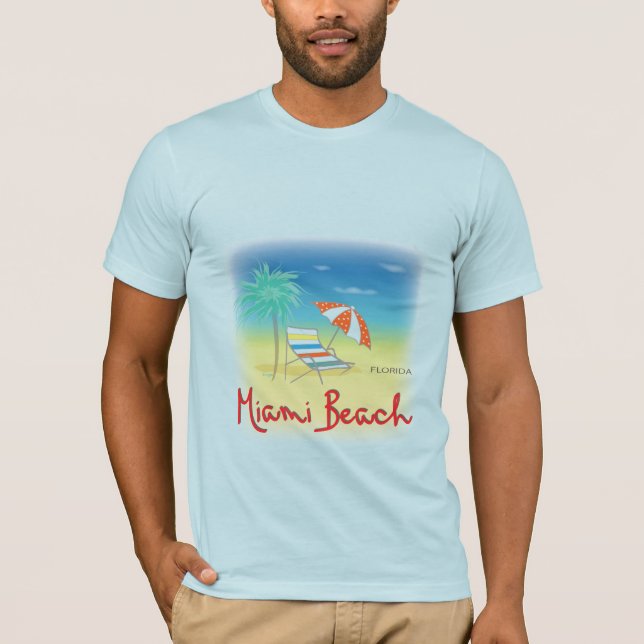 Miami Beach Florida Handflatan Graphic Coola T Shirt (Framsida)