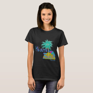 Miami Beach Florida Handflatan Roligt Sol T Shirt