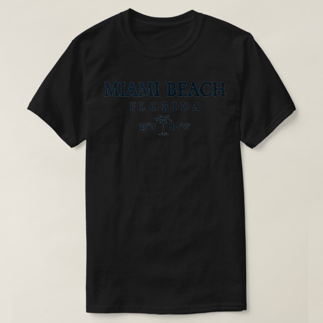 Miami Beach Florida Handflatan Träd Surfa Beach Gi T Shirt (Design framsida)