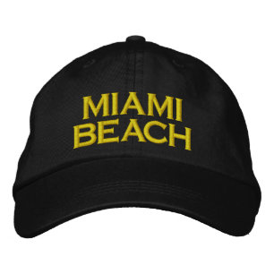 MIAMI BEACH FLORIDA HAT BRODERAD KEPS