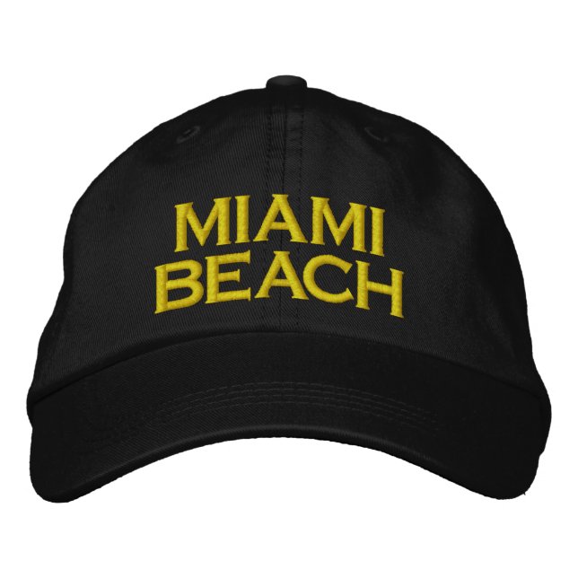 MIAMI BEACH FLORIDA HAT BRODERAD KEPS (Framsida)