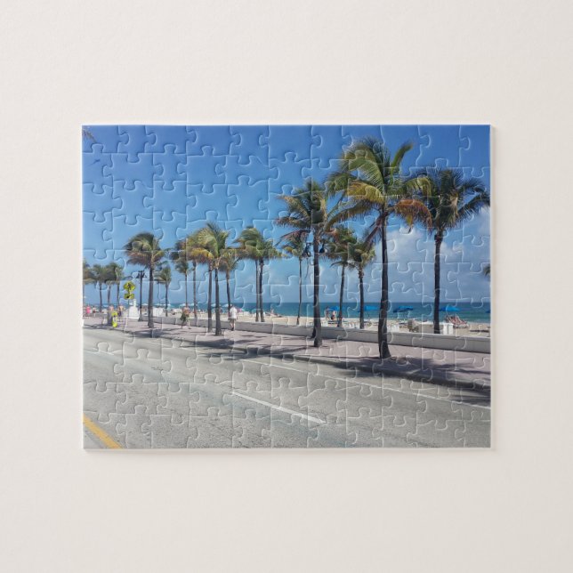 MIAMI BEACH FLORIDA JIGSAW PUZZLE CHALLEGING PUSSEL (Horisontell)