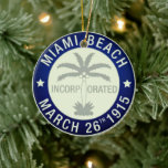 Miami Beach, Florida Julgransprydnad Keramik<br><div class="desc">Miami Beach,  Florida.</div>