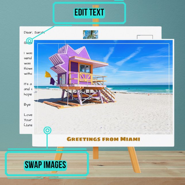 Miami Beach Florida Lifeguard Station Vykort (Please enjoy our postcard)