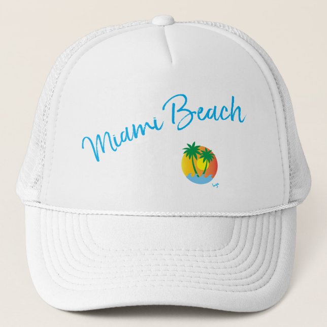 Miami Beach, Florida Logotyp Handflatan Coola Just Keps (Framsida)