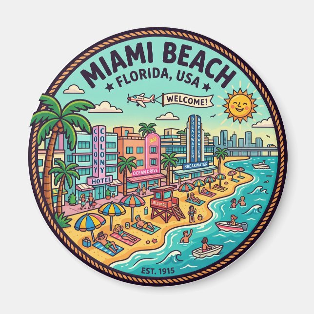 Miami Beach Florida Magnet (Framsidan)