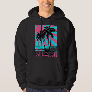 Miami Beach Florida Miami Handflatan Träd Hoodie