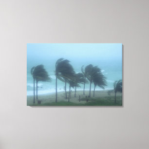 Miami Beach, Florida, orkanvindar piskar Canvastryck