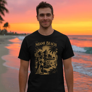 Miami Beach, Florida Retro Art Deco Resor Tourism T Shirt