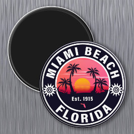 Miami Beach Florida Retro Sunset Souvenirs 60 Magnet