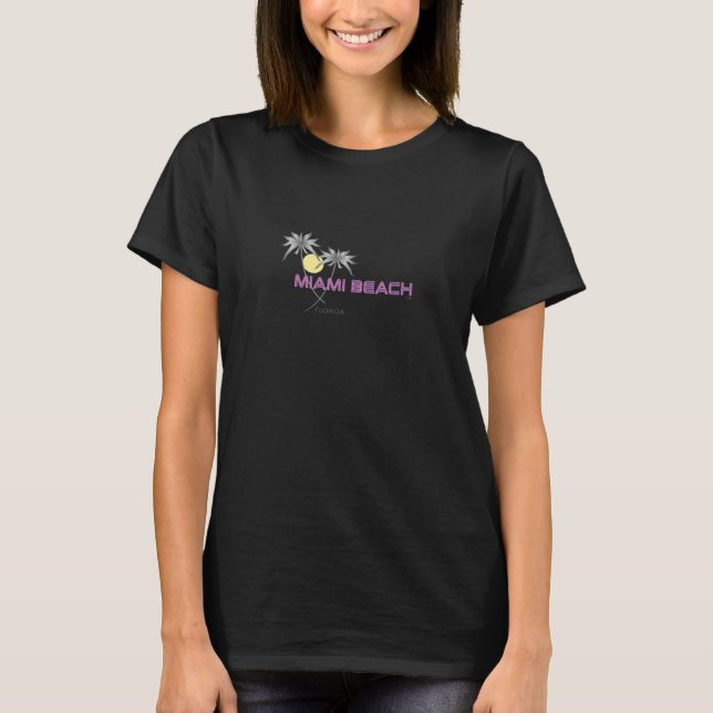 Miami Beach Florida Rosa Grått Women's Tee (Framsida)
