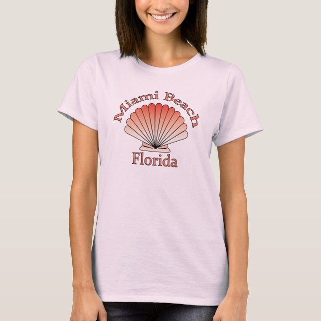 Miami Beach Florida Seashell T-shirt (Framsida)