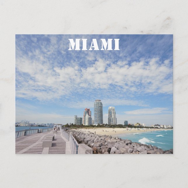 Miami Beach Florida South Pointe Park Pier Travel Vykort (Framsida)