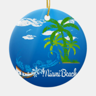 Miami Beach Florida souvenir Julgransprydnad Keramik