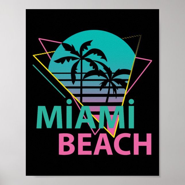 Miami Beach Florida Stolt Floridian Retro Palmer T Poster (Framsidan)