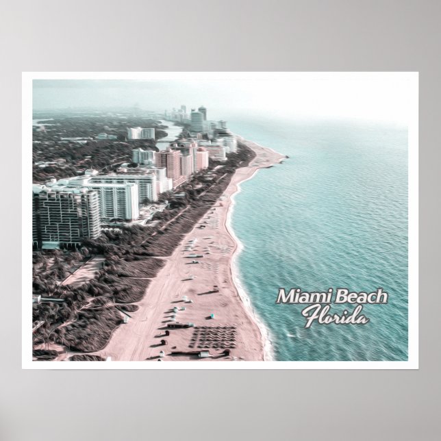 MIAMI BEACH FLORIDA - SYDBEACH POSTER (Framsidan)