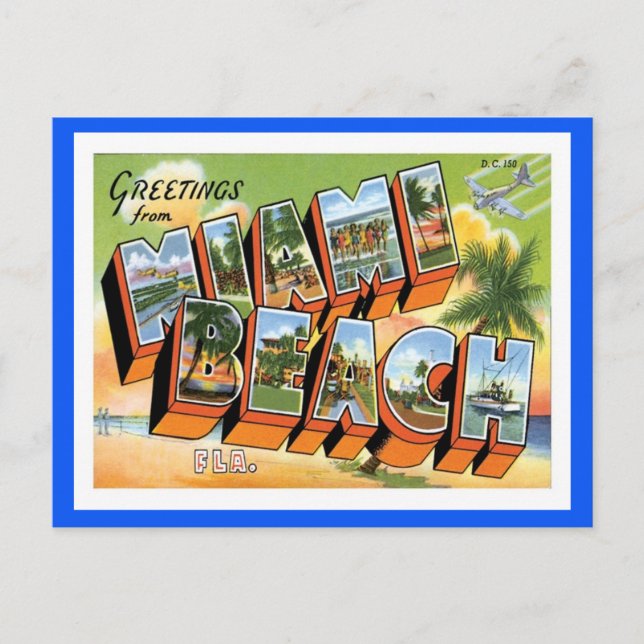 Miami Beach Florida Travel US City Vykort (Framsida)