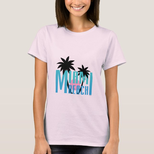 Miami Beach Florida, typograficoola Tee (Framsida)