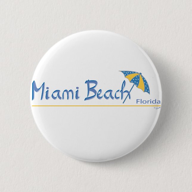 Miami Beach, Florida Umbrella Coola Knapp (Framsida)