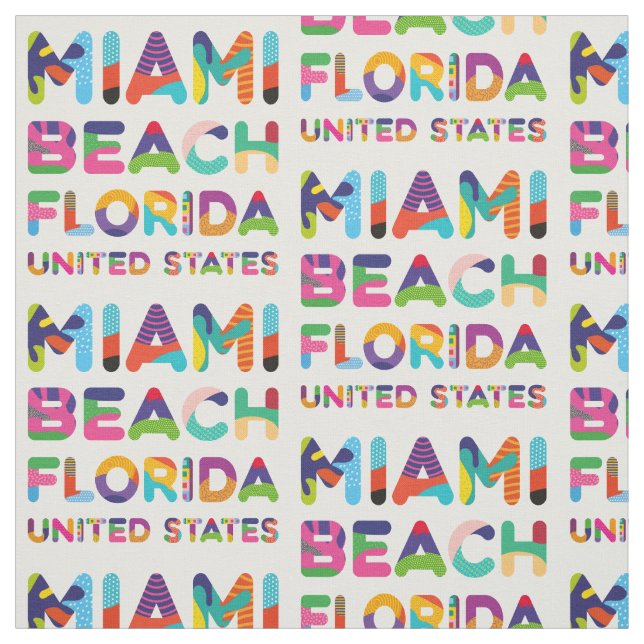 Miami Beach Florida United Stater Tyg (Provkarta)