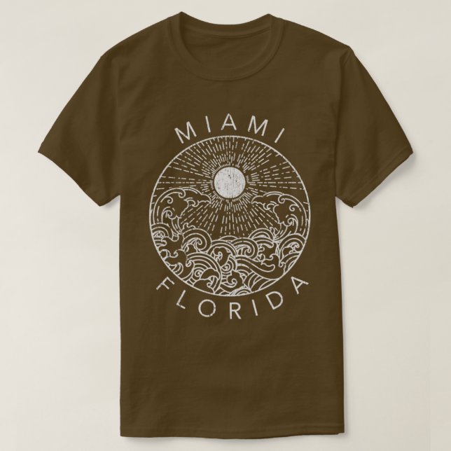 Miami Beach Florida Vacation Ocean Retro Souvenir T Shirt (Design framsida)