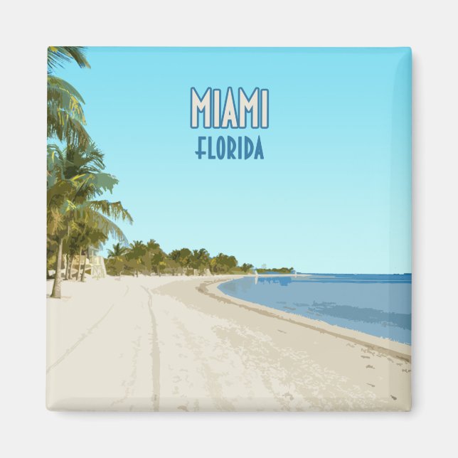 Miami Beach Florida Vintage Magnet (Framsidan)