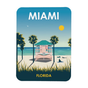 Miami Beach Florida Vintage resor Magnet