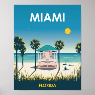 Miami Beach Florida Vintage resor Poster
