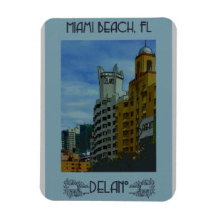 Miami Beach Florida Vintage resor Poster Magnet