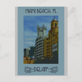 Miami Beach Florida Vintage resor Poster Vykort