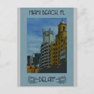 Miami Beach Florida Vintage resor Poster Vykort