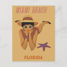 Miami Beach Florida Vintage resor Poster Vykort