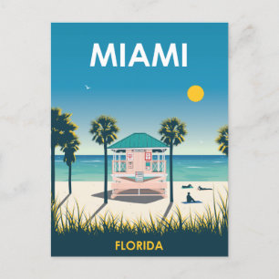 Miami Beach Florida Vintage resor Vykort